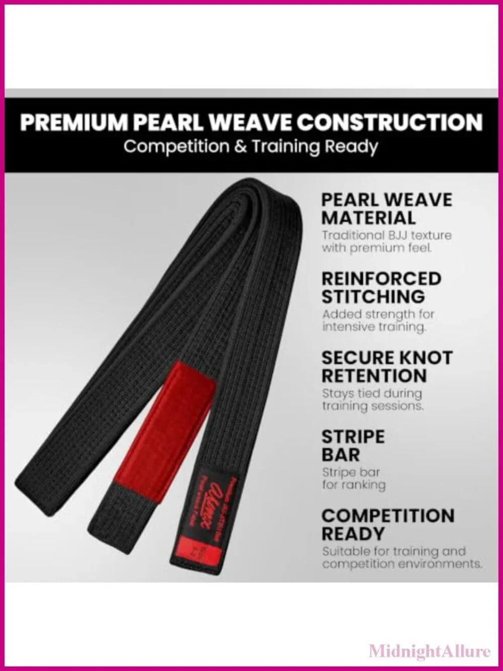 Brazilian Jiu Jitsu Belt 100% Cotton Blend Pearl Weave Competition Ready 2-Inch